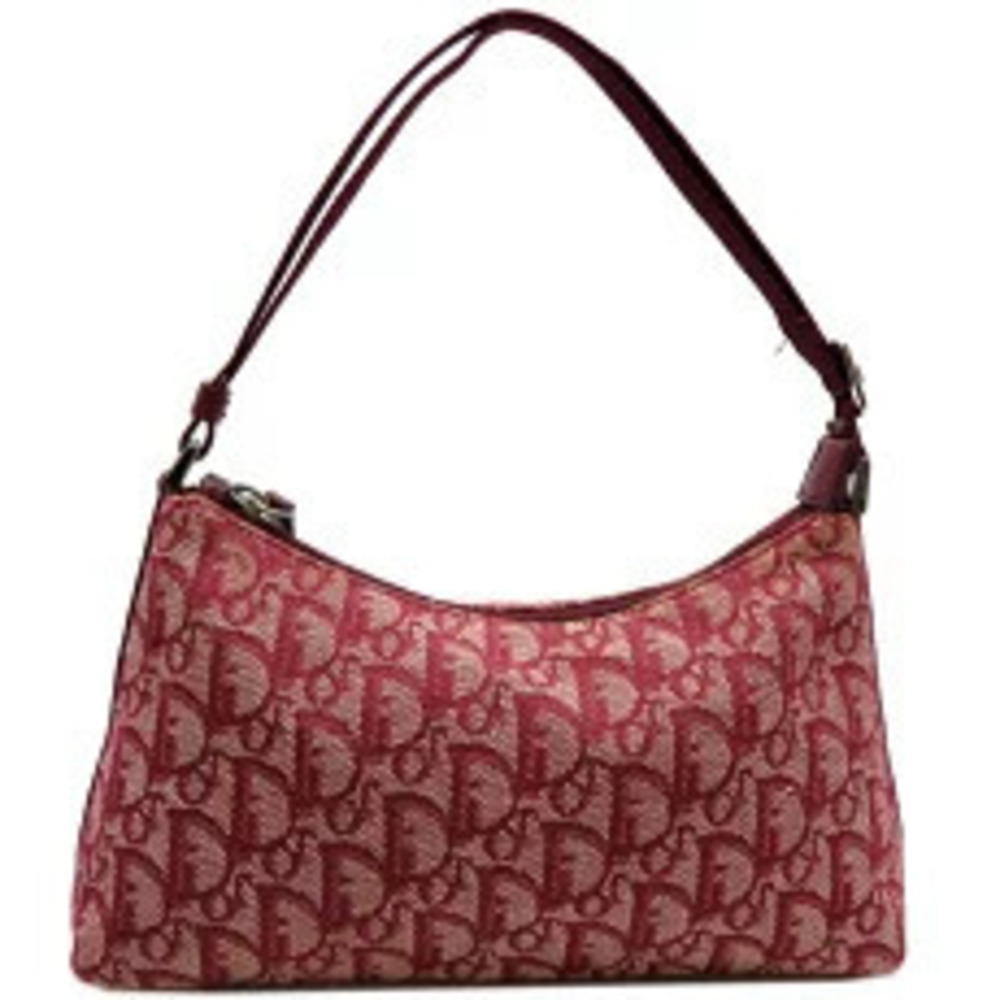 Christian Dior Saddle Pouch Clutch Shoulder Bag Jacquard Purple